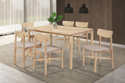 Juego de comedor de madera Parkridge de 59 pulgadas en nogal natural