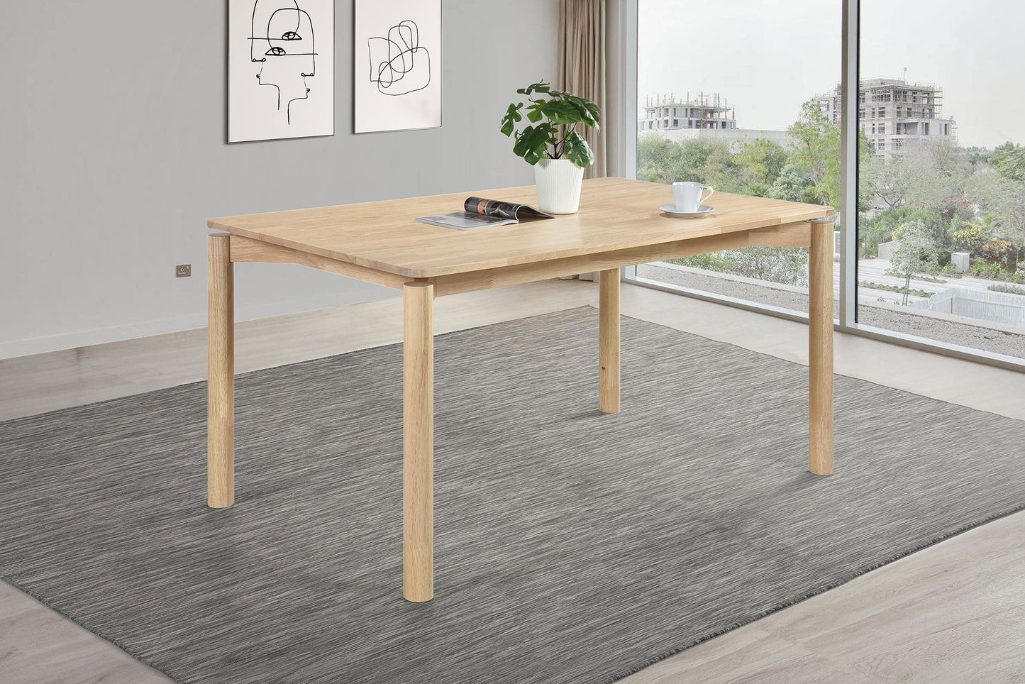 Mesa de comedor rectangular Parkridge de 59 pulgadas en nogal natural