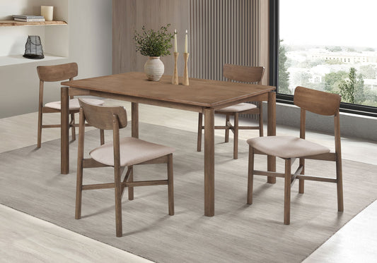 Parkridge 59-inch Wood Dining Set Natural Walnut