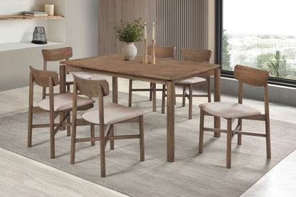 Juego de comedor de madera Parkridge de 59 pulgadas en nogal natural
