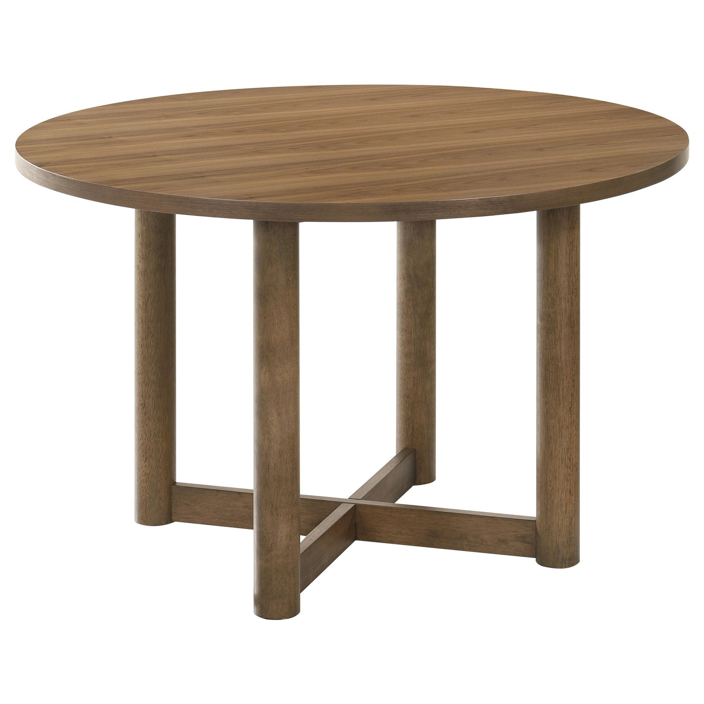 Juego de mesa de comedor redonda de madera Crestmore de 46 pulgadas en nogal
