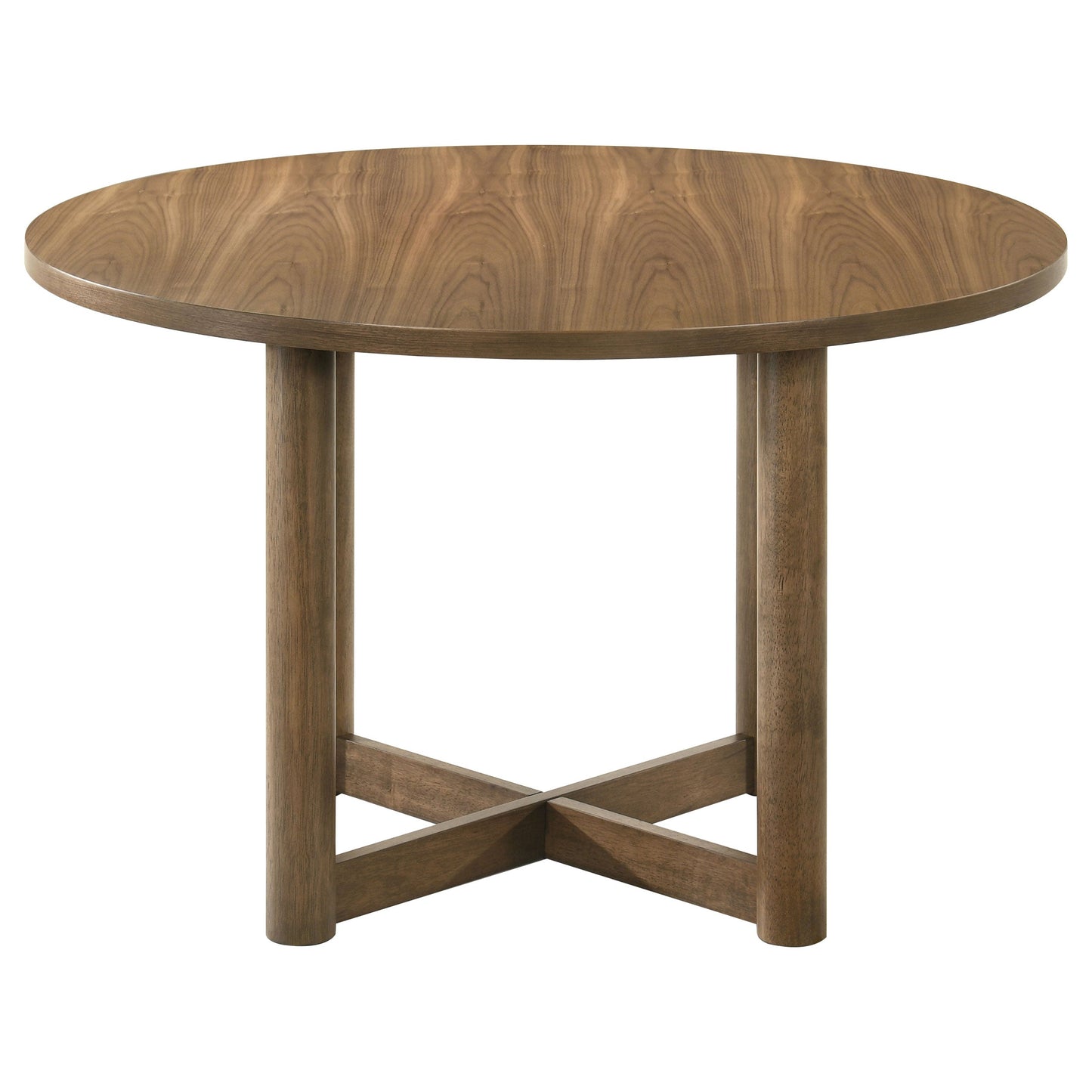 Juego de mesa de comedor redonda de madera Crestmore de 46 pulgadas en nogal