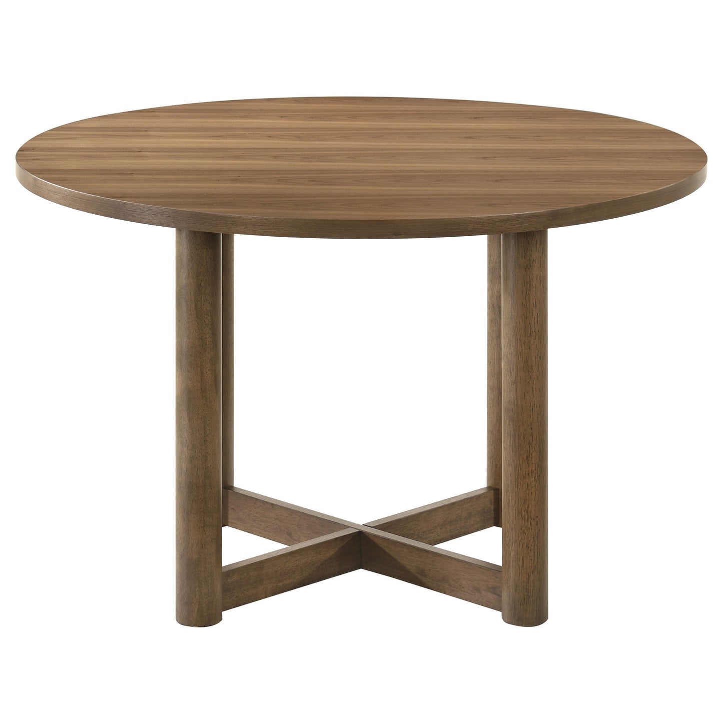 Mesa de comedor redonda de madera de nogal Crestmore de 46 pulgadas