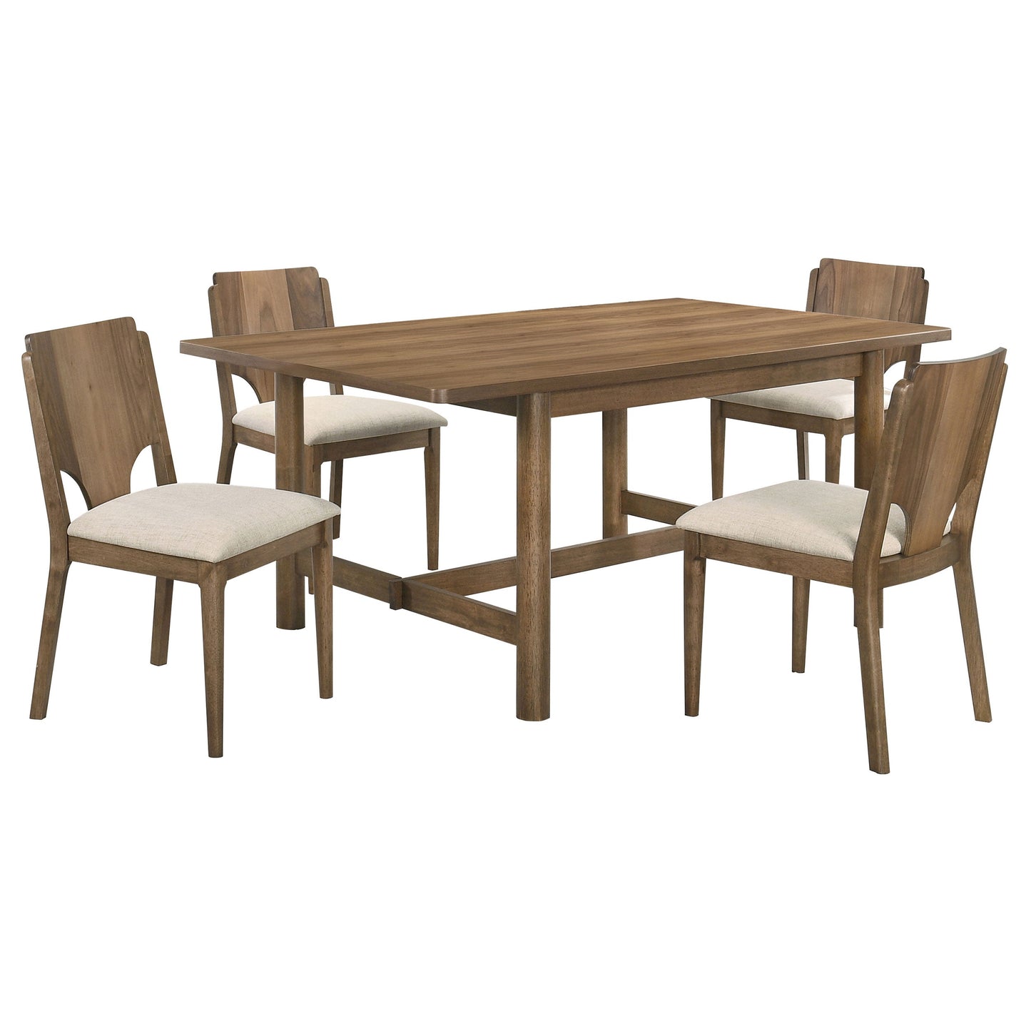Juego de mesa de comedor redonda de madera Crestmore de 46 pulgadas en nogal