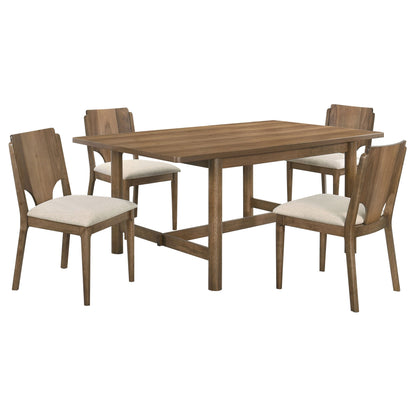 Juego de mesa de comedor redonda de madera Crestmore de 46 pulgadas en nogal