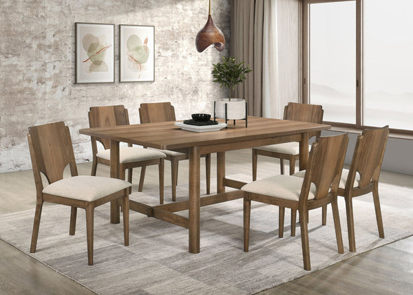 Juego de mesa de comedor rectangular Crestmore en nogal
