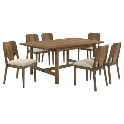 Juego de mesa de comedor rectangular Crestmore en nogal
