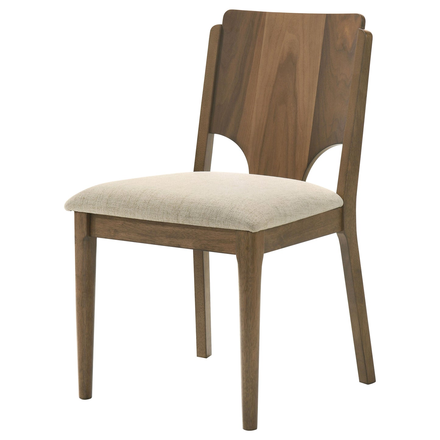 Silla de comedor Crestmore con asiento tapizado en nogal (juego de 2)