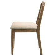 Silla de comedor Crestmore con asiento tapizado en nogal (juego de 2)