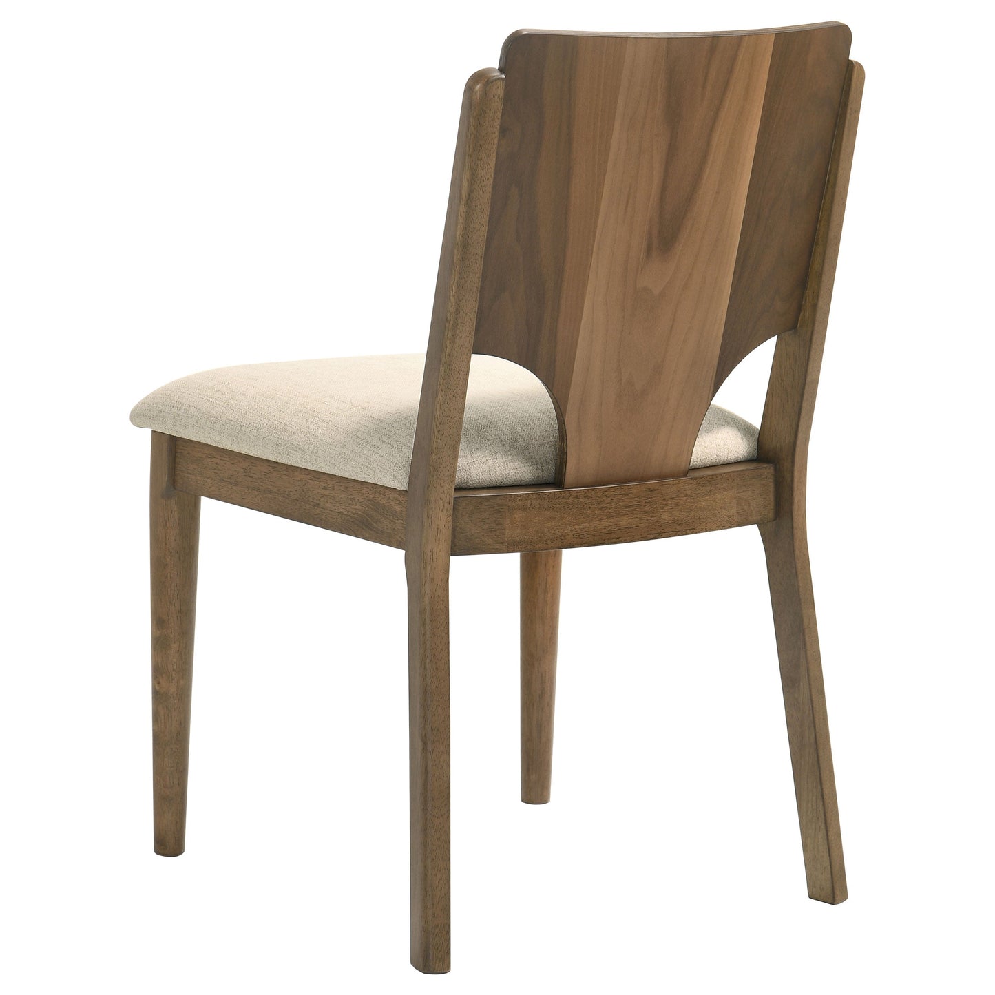 Silla de comedor Crestmore con asiento tapizado en nogal (juego de 2)