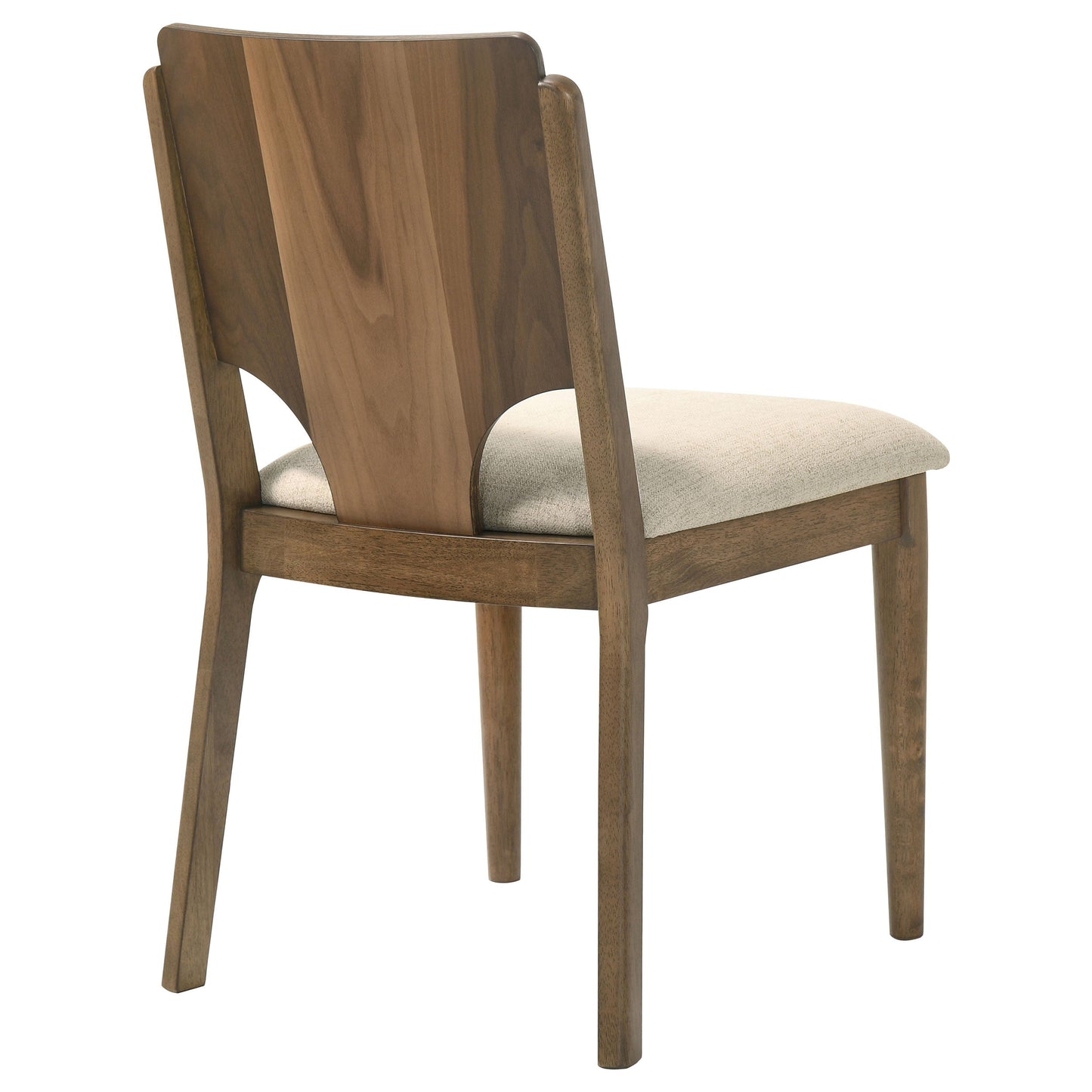 Silla de comedor Crestmore con asiento tapizado en nogal (juego de 2)