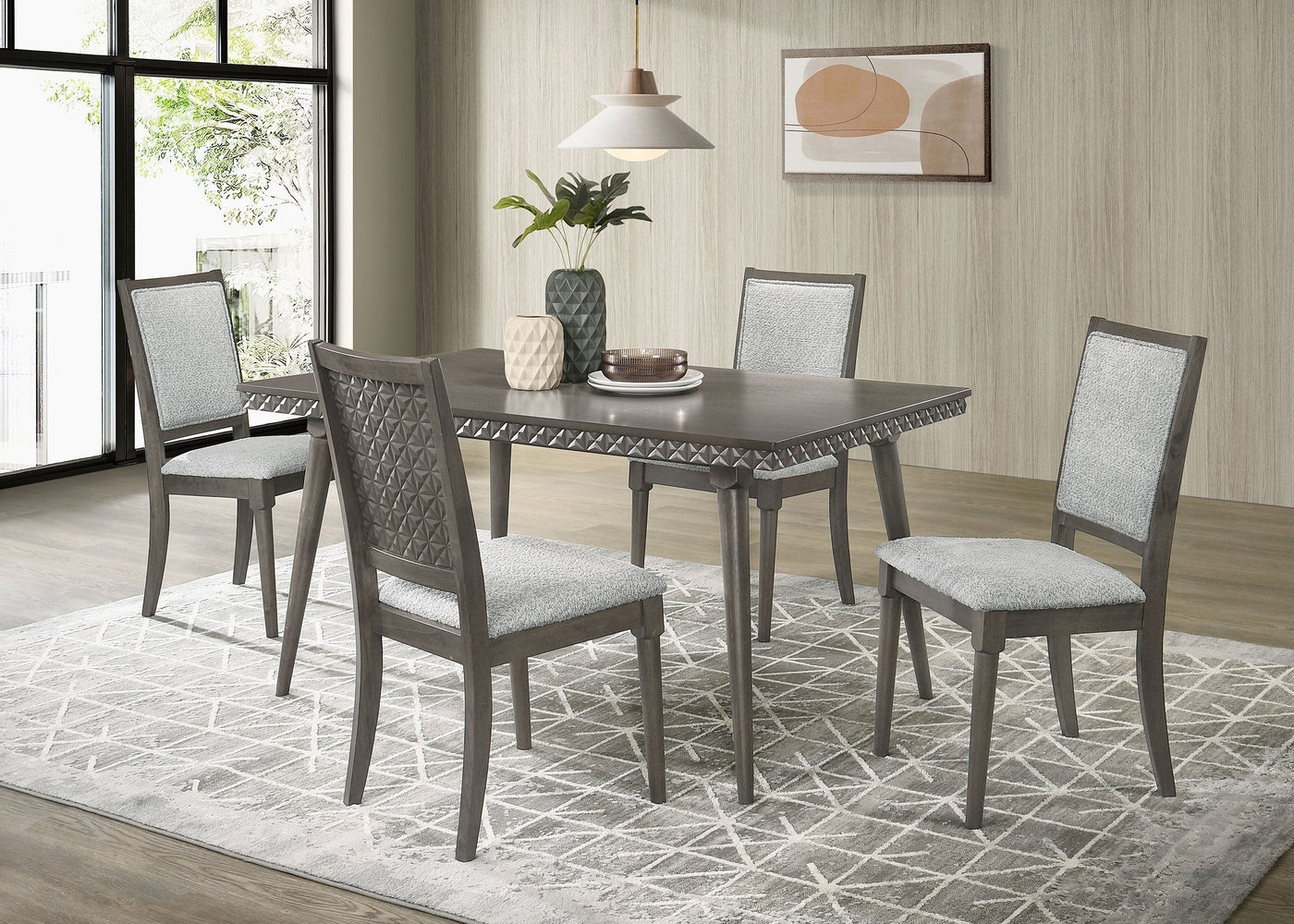 Juego de comedor rectangular Onslow de 59 pulgadas en marrón oscuro