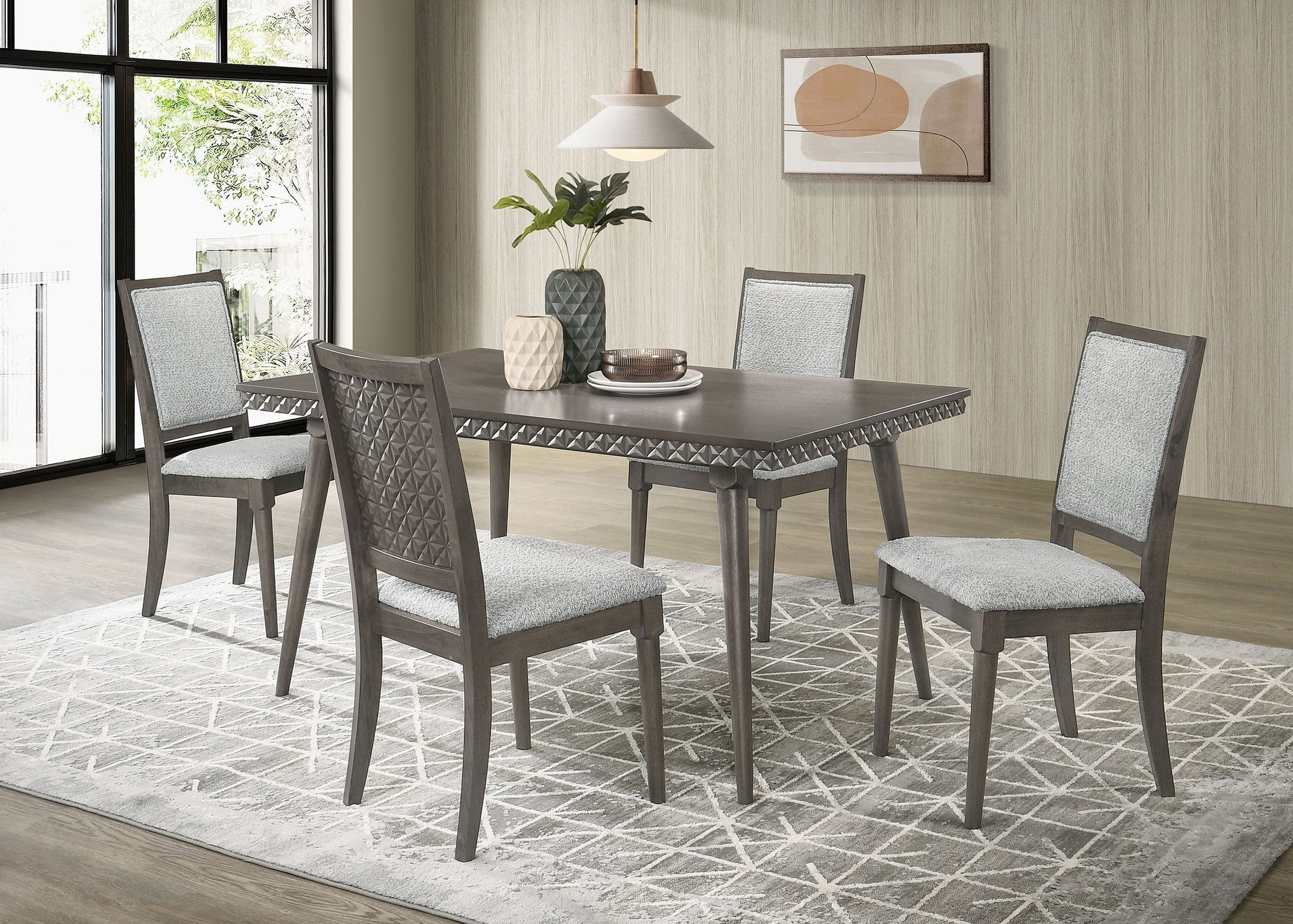 Juego de comedor rectangular Onslow de 59 pulgadas en marrón oscuro