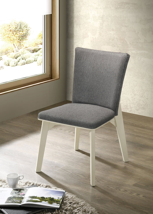 Silla de comedor tapizada Biloxi gris (juego de 2)