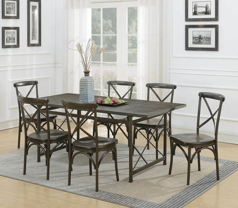 Mesa de comedor rectangular Hawthorne marrón y café
