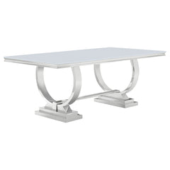 Antoine Rectangular Glass Top Dining Table Set Grey