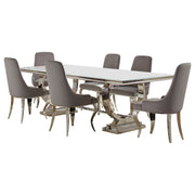 Antoine Rectangular Glass Top Dining Table Set Grey