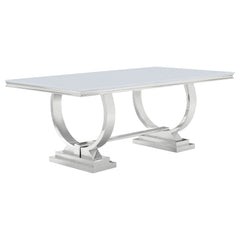 Antoine Rectangular 95-inch Glass Top Dining Table Black