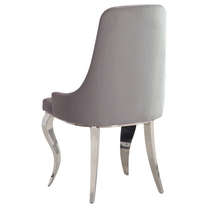 Antoine Velvet Upholstered Dining Side Chair Grey (Set of 2)
