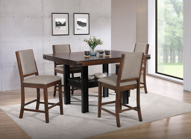 Juego de comedor Patterson de altura de mostrador en roble mango