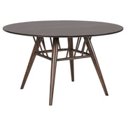 Juego de mesa de comedor redonda Everton de 53 pulgadas en nogal oscuro