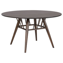 Juego de mesa de comedor redonda Everton de 53 pulgadas en nogal oscuro