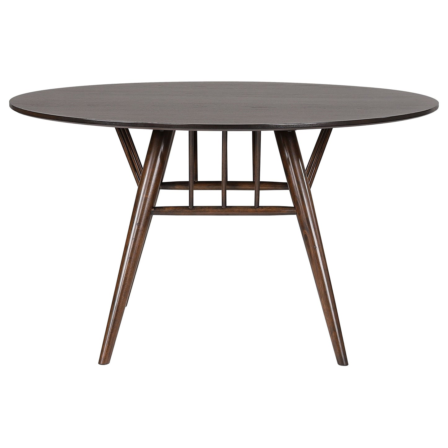 Mesa de comedor redonda Everton de madera de 53 pulgadas en nogal oscuro