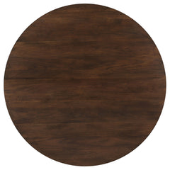 Mesa de comedor redonda Everton de madera de 53 pulgadas en nogal oscuro
