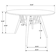Mesa de comedor redonda Everton de madera de 53 pulgadas en nogal oscuro