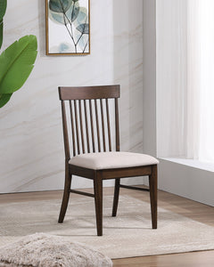 Silla de comedor auxiliar Everton Wood en nogal oscuro (juego de 2)