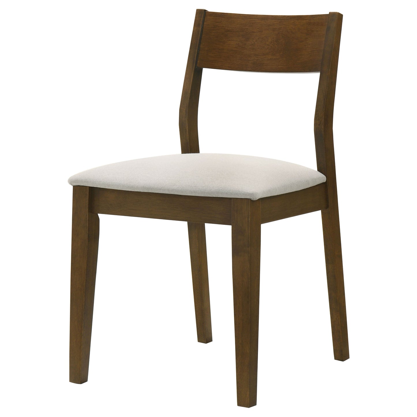 Silla de comedor Almonte con asiento tapizado en marrón oscuro (juego de 2)