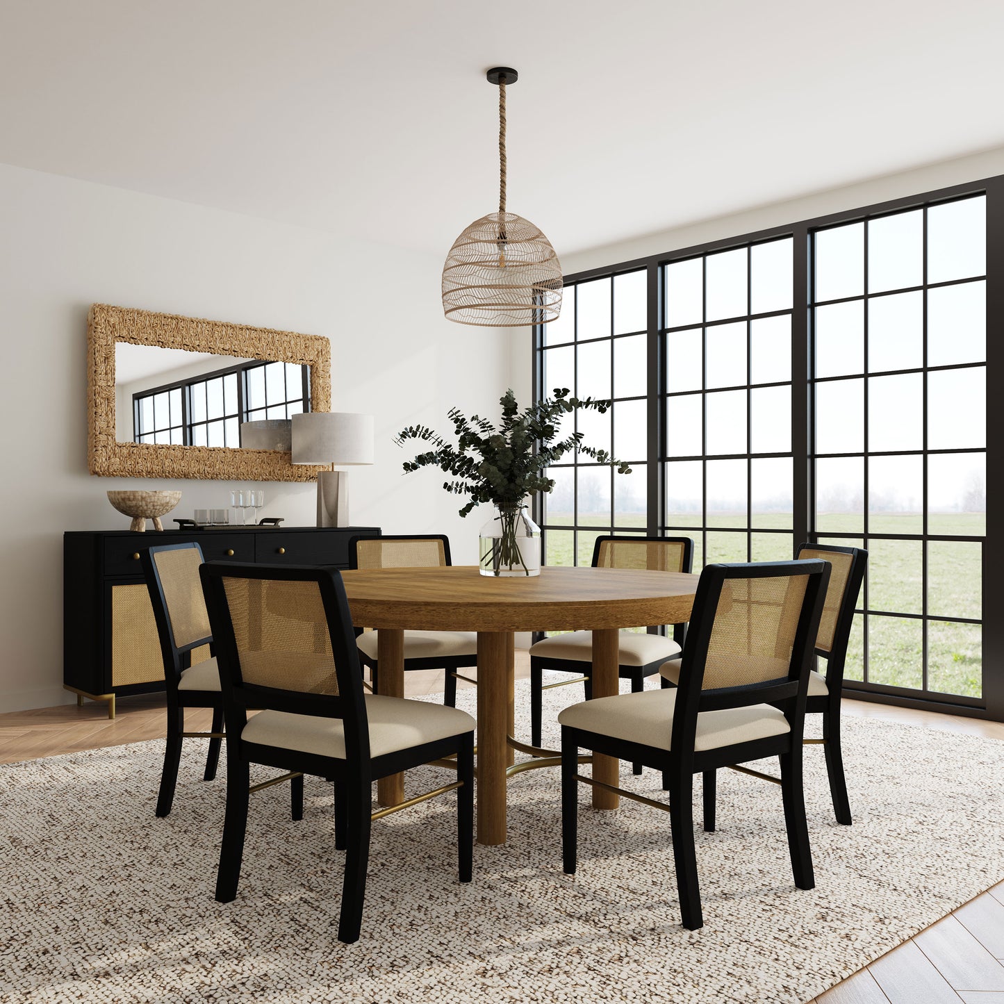 Arini Round Dining Room Table Set Sand Wash