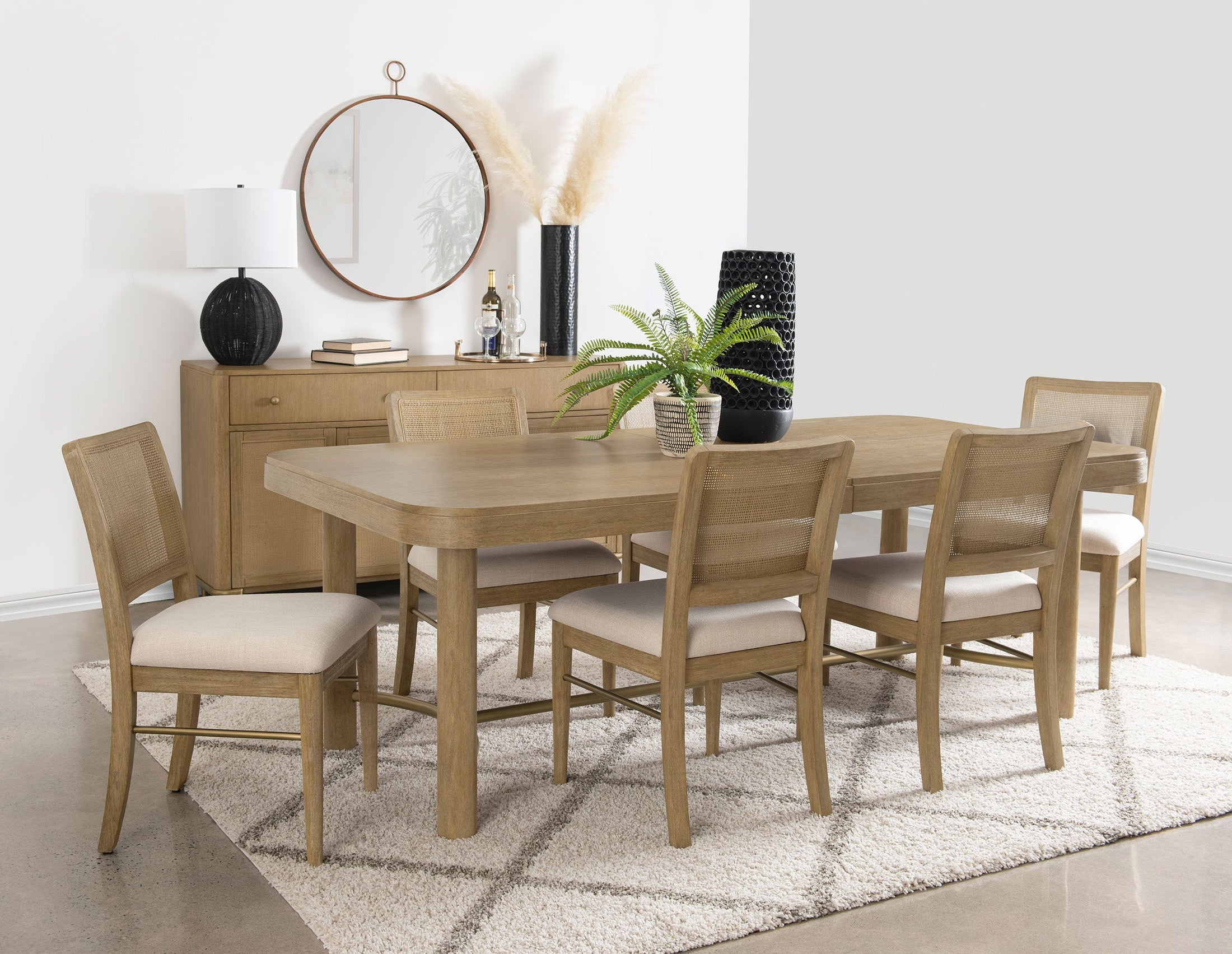 Juego de mesa de comedor extensible Arini, color negro