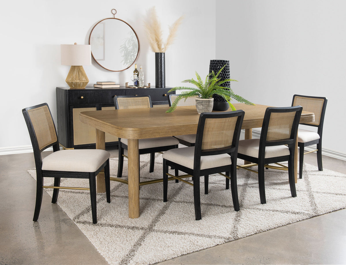 Juego de mesa de comedor extensible Arini, color negro