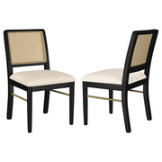 Silla de comedor Arini de ratán negro (juego de 2)