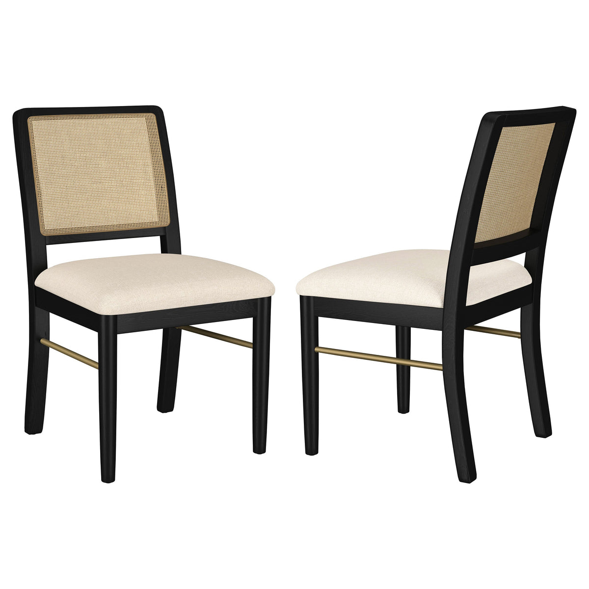 Silla de comedor Arini de ratán negro (juego de 2)