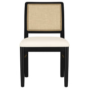 Arini Rattan Cane Dining Side Chair Black (Set of 2)