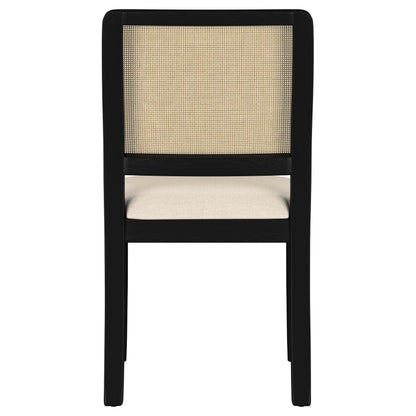 Arini Rattan Cane Dining Side Chair Black (Set of 2)