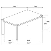 Mesa de comedor rectangular de madera Bruner de 72 pulgadas, color marrón natural