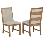 Silla auxiliar tapizada Bruner marrón natural (juego de 2)