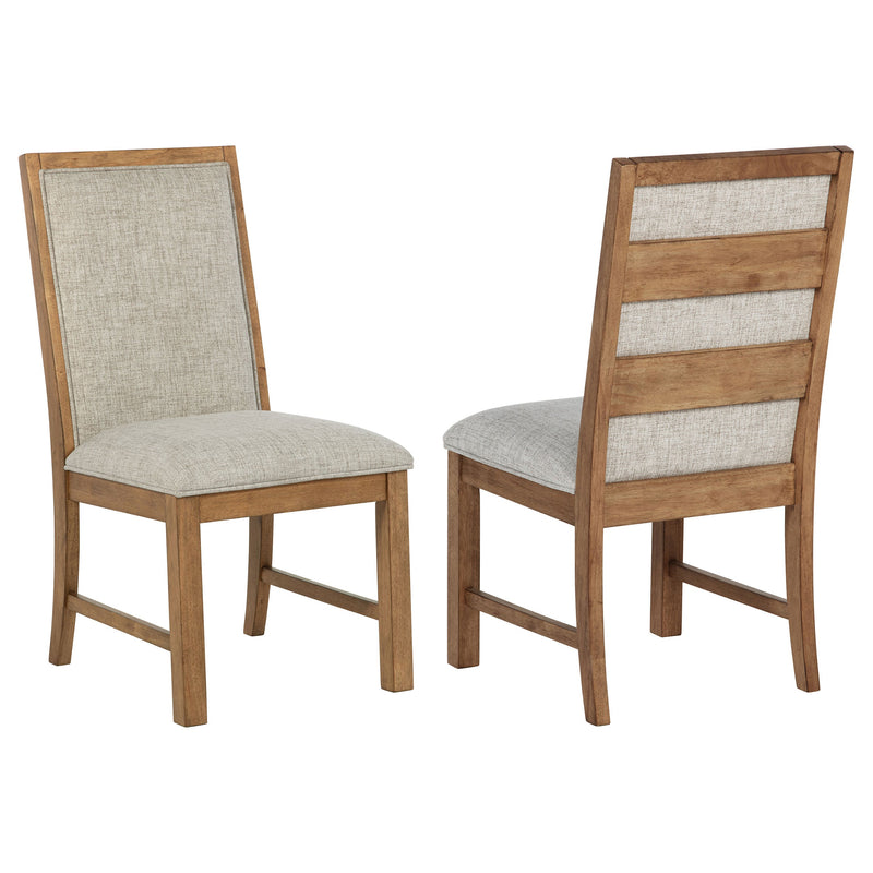 Silla auxiliar tapizada Bruner marrón natural (juego de 2)