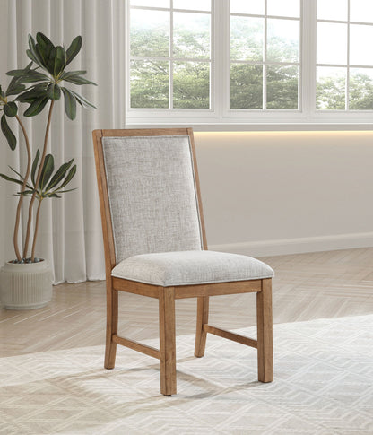 Silla auxiliar tapizada Bruner marrón natural (juego de 2)