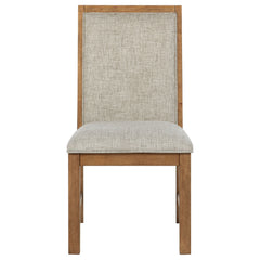 Silla auxiliar tapizada Bruner marrón natural (juego de 2)