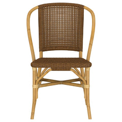 Lexley Woven Rattan Dining Side Chair Brown (Set of 2)