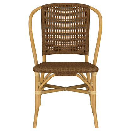 Lexley Woven Rattan Dining Side Chair Brown (Set of 2)