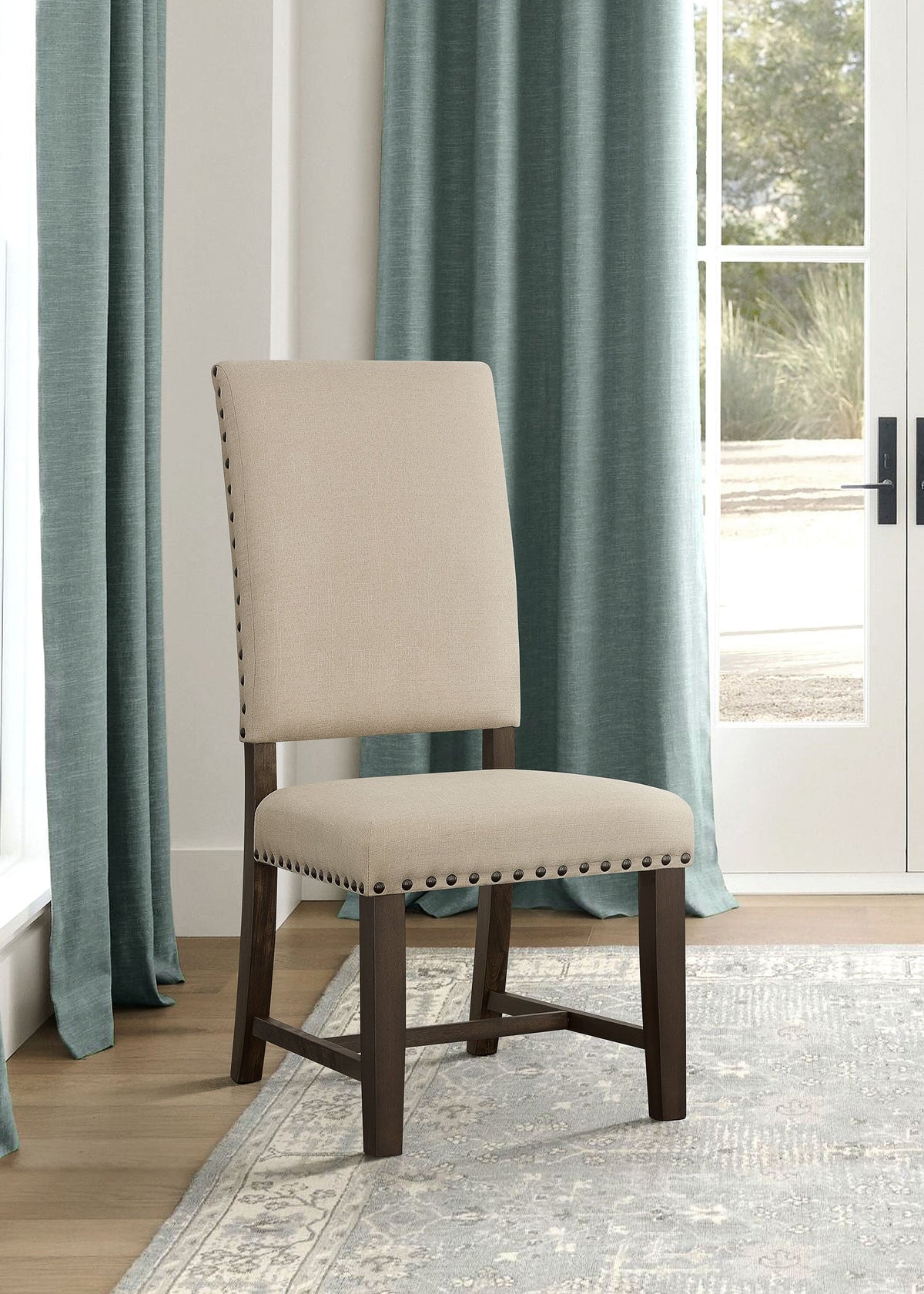 Twain Upholstered Dining Side Chair Beige