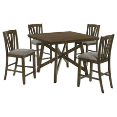 Juego de comedor Canfield de 47 pulgadas de altura de mostrador marrón