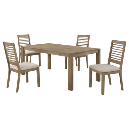 Scottsdale Rectangular Dining Set Brown Washed
