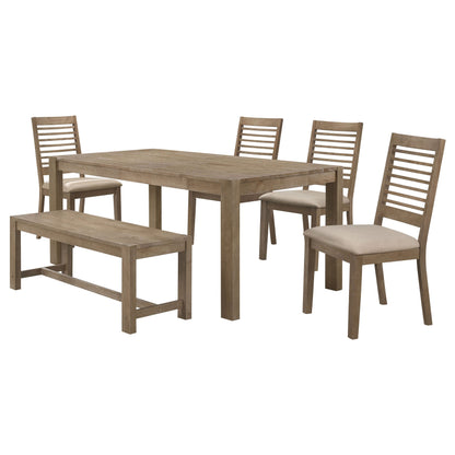Scottsdale Rectangular Dining Set Brown Washed