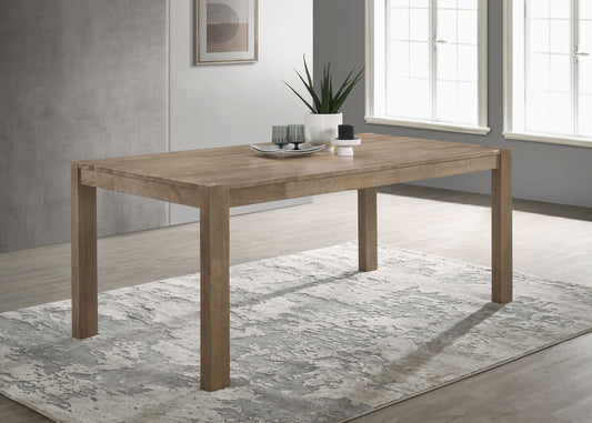 Mesa de comedor Scottsdale de madera maciza de 71 pulgadas, color marrón lavado